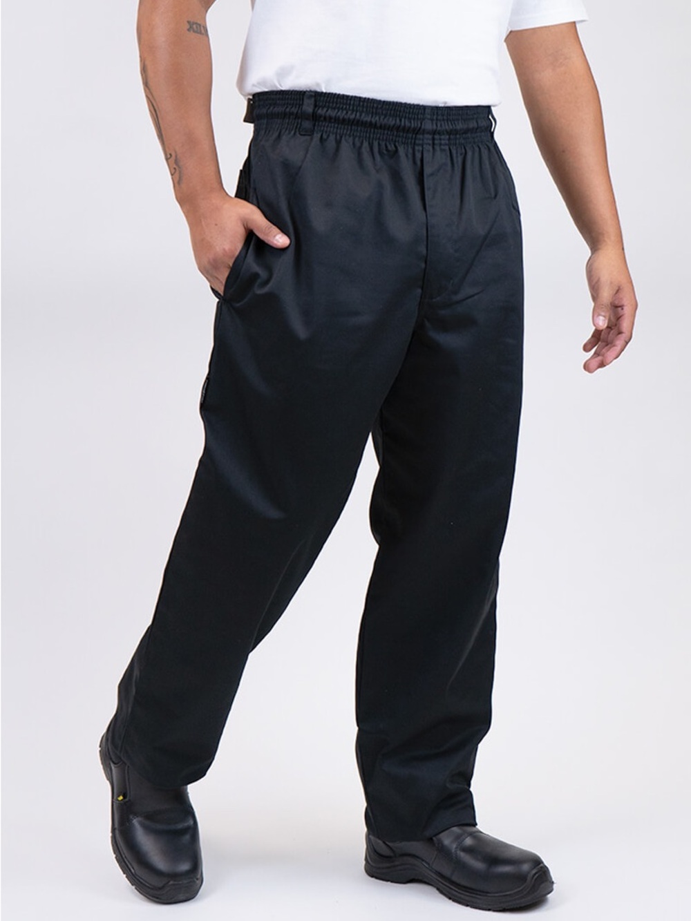 Men's Black NewChef Fashion Inc. Elastic Waist Casual Pants